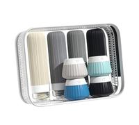 Milageto 8pcs bouteilles de pour articles de toilette, vide de petite taille de en silicone avec un sac de transport transparent pour le