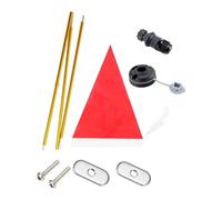 Milageto Accessoires pour Drapeau de Kayak : mât Pliable, Base Stable et Haute visibilité pour Kayak, canoë, annexe et Bateau, Rouge