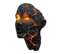Milageto Applique Murale Cracked Soul, Lampe LED 3D en Forme de tête de Mort, Sculpture décorative en résine, veilleuse pour Bureau ou Salon d'hôtel