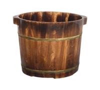 Milageto Baignoire de pieds en bois, bassin de bain de pieds profond, cadeaux multi-usages, confortable, sauna, seau de lavage des pour spa, salle de bain, Color B 30cm