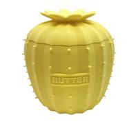 Milageto Beurre plat mignon forme en silicone robuste avec couvercle un pot de cartouche de nouveauté léger pour le restaurant de restauration Cafe , Jaune