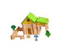 Milageto Blocs de Construction en Bois pour Enfants, Maison à Monter Soi-même, Mortaise et Tenon, Empilage Imaginaire