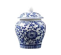 Milageto Bocal à thé décoratif en Porcelaine de Style Chinois avec Couvercle et Arrangement Floral avec Finition glaçure -usages