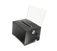 Milageto Boîte à suggestions en acrylique verrouillable, boîte à dons, contenant polyvalent pour le dépôt des bulletins, collecte des bulletins, Noir