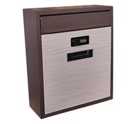Milageto Boîte aux lettres murale avec serrure à code, boîte aux lettres métallique étanche pour enveloppes en papier, bureau, commerce, extérieur