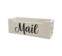 Milageto Boîte de Rangement pour courrier, décoration d'intérieur, Panier à courrier en Bois pour Bureau, Table Murale, comptoir, Maison, Blanc