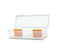Milageto Boîte de rangement transparente pour cartes à collectionner, robuste et portable, idéale pour un bureau ou comme rangement de bureau, 2 Partition