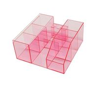 Milageto Boîte de rangement transparente pour extensions de cils, organiseur de maquillage pour accessoires de coiffure, Rose