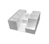 Milageto Boîte de rangement transparente pour extensions de cils, organiseur de maquillage pour accessoires de coiffure, Blanc
