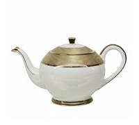Milageto Cafetière à Verser Bouilloire Verseuse Théière Carafe en Céramique Raffinée avec Décor Classique et Brillance pour Café, Blanc Et Or Avec Motif Spirale