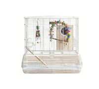 Milageto Cage à Oiseaux en Acrylique Volière Habitat Corps Transparent pour Observation Facile Base Résistante à l'eau et Accès, Multicolore, Ensemble Trois, 61 40.5 57.5CM