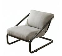 Milageto Chaise Longue sans Accoudoirs Fauteuil Siège Repose Structure Acier Carbone Revêtement Lin Coton Respirant Inclinaison Relaxante Patins Traîneau, Size to 1, Gris