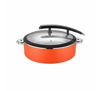 Milageto Chauffe Plat Buffet Chafing Dish Marmite Chauffante Réchaud Bain Marie Conteneur à Buffet en Acier Inoxydable pour Service Régulier et Accès Simplifié, Orange, 32CM