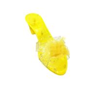 Milageto Chaussures de Princesse, Chaussures à Talons pour Filles, Jouet de Jeu de Rôle, Décoration pour Déguisement Princesse, Déguisement pour Plage, Été, Anniversaire, Jaune