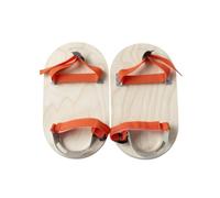 Milageto Chaussures de Travail Industrielles Sabots Sandales Plaques Antichaleur avec Plateau en Bois Pâle et Étriers Métalliques Durables Adaptées aux