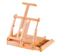 Milageto Chevalet Table En Hêtre Pliable Chevalet Table avec Poignée Portable Support Toile pour Déplacement, Bois Naturel