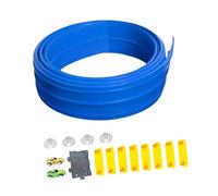 Milageto Circuit de course flexible pour voitures miniatures, enroulable et portable, avec rampe pour voitures, jouet idéal pour les enfants de 3 ans et plus, Bleu, 5m