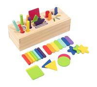 Milageto Coffret de Jeu en Bois avec Objets permanents, Jouet éducatif d'apprentissage, Accessoire pour Trier et empiler Les Formes, pour Enfants.