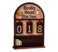 Milageto Compteur de Livres LUS Cette année, décoration de bibliothèque Pratique et Haut de Gamme en Bois, pour Le Suivi des lectures et Le défi de Lecture, Couleur Café