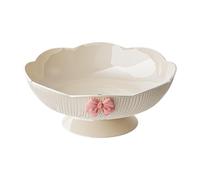 Milageto Corbeille à fruits décorative sur pied avec trous d'égouttage, idéale pour le salon, la salle de bain ou comme centre de table. Cadeau parfait, Blanc