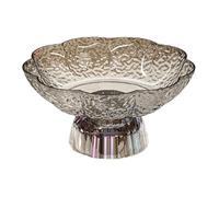 Milageto Corbeille à fruits décorative sur pied, décoration d'intérieur, table à manger, cuisine multifonctionnelle, panier créatif, bol à, collation, Gris et Argent