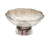 Milageto Corbeille à fruits décorative sur pied, décoration d'intérieur, table à manger, cuisine multifonctionnelle, panier créatif, bol à, collation, Blanc et Argent