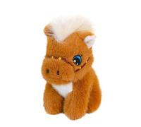 Milageto Course de couverture en peluche en peluche, décoration mignonne d'anniversaire cadeau d'anniversaire décoratif réaliste, chevaux en peluche charme, Brun Foncé
