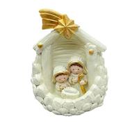 Milageto Crèche miniature, petite scène de la Nativité, figurine de table ou de bureau, cadeau religieux, statue de la pour une fête ou une