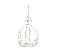 Milageto décoratif d'extérieur en Forme de Couronne, 25 x 35 cm, Accessoire élégant pour porches et terrasses, Support à Fleurs, Blanc