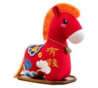 Milageto Décoration de bureau en peluche représentant un cheval pour le Nouvel An chinois 2026, idéale pour la maison, le bureau ou la voiture. Décoration, 12cm