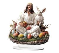 Milageto Décoration de lapin de pâques, nativité de jésus, ornement de noël, centre de Table, Sculpture, Statue de lapin pour fête et vacances