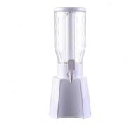 Milageto Distributeur de Bière Transparent Réservoir Vertical Robinet Avant Socle Facetté Tube Central Corps Acrylique Finition Lisse Réservoir Clair Versement, Blanc, 3L