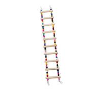 Milageto Échelle Oiseau Jouet Échelle Bois Jouet Mâcher Support Perchoir Oiseau Bois Assemblage Simple Convient pour Perruches Oiseaux de Compagnie Act, Dix nœuds
