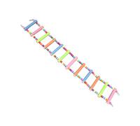 Milageto Échelle Oiseau Jouet Échelle Bois Jouet Mâcher Support Perchoir Oiseau Bois Assemblage Simple Convient pour Perruches Oiseaux de Compagnie Act, Douze nœuds givrés