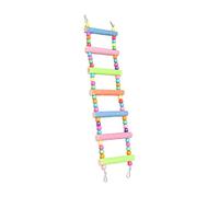 Milageto Échelle Oiseau Jouet Échelle Bois Jouet Mâcher Support Perchoir Oiseau Bois Assemblage Simple Convient pour Perruches Oiseaux de Compagnie Act, Sept nœuds givrés