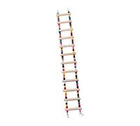 Milageto Échelle Oiseau Jouet Échelle Bois Jouet Mâcher Support Perchoir Oiseau Bois Assemblage Simple Convient pour Perruches Oiseaux de Compagnie Act, Douze nœuds