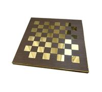 Milageto Échiquier Rectangulaire en Bois Acier Inoxydable Élégant Plateau D'échecs Incrustatio Métalliques Solide pr Décoration Intérieure, Bureau, Or
