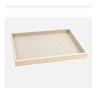 Milageto Empilable Bijoux Plateau Oragnizer Stockage Vitrine Vitrine Pad Conteneur Boîte Inserts Bois pour Bracelet, Collier, Bracelets, Bracelets de Cheville, Choisissez Le bac