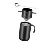 Milageto Ensemble de cafetière isotherme 500 ml pour garder le café chaud ou froid, carafe à café avec compte-gouttes pour camping, maison, pique-nique, Noir