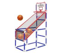 Milageto Entraîneur de Basket Enfants Panier Arcade avec Lanceur Panneau Rampe Retour Filet Balles Pompe Plastique pour Répétitif et Rattrapage Adapté aux