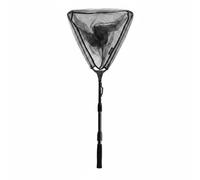 Milageto Épuisette de Pêche Pliable Épuisette Triangulaire Filet d'Atterrissage Manche Télescopique Cadre Solide en Alliage d'Aluminium et Filet en Nylon 6mm, Black 11M