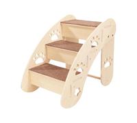 Milageto Escalier pour Chien avec marchepied en Bois Pratique et antidérapant pour lit Haut, idéal pour Les Chiots et Les Chiens d'intérieur. Rampe, 3 étapes
