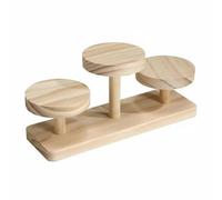 Milageto Étagère de Présentation à 5 Niveaux Présentoir Support Socle Étagé Bois Mise en Scène Soignée pour Bijoux et Petits Objets Adaptée aux Photographies, 3 Plateaux, Hauteur Centrale