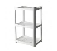 Milageto Étagère de Rangement Multicouche Étagère Escalier Organisateur Support Rayonnage Ouvert Rangement Superposé Polypropylène Style Simple avec Plateaux, Étagère D Angle À 3 Niveaux, Blanche