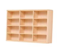 Milageto Étagère d'Exposition en Bois Massif pour Voitures Miniatures 1/64, Vitrine de Collection 48 Compartiments, Étagère pour Figurines et Jouets, Mural ou sur Table, 30.1cmx19.1cmx4.9cm