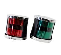 Milageto Feux Navigation Marins Lenses Rouge et Verte Feu D'arc LED Acier Inoxydable Lumière Marine Étanche