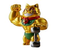 Milageto Figurine de chat porte- à bras musclé, statuette de chat de, objet de collection créatif et polyvalent, décoration Feng Shui pour