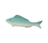 Milageto Figurine de poisson en bois, statuette de poisson, décoration pour amoureux de la plage, cadeau, ornement, sculpture animale pour la maison, café, Vert Clair