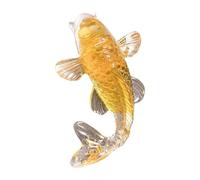 Milageto Figurine de Poisson Koi, Mini Statue de Poisson Feng Shui à Collectionner, Sculpture en résine, Ornement Porte- pour la Maison, la Voiture, Une, Jaune