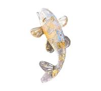 Milageto Figurine de Poisson Koi, Mini Statue de Poisson Feng Shui à Collectionner, Sculpture en résine, Ornement Porte- pour la Maison, la Voiture, Une, Clair